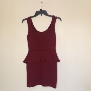 Maroon peplum dress size S